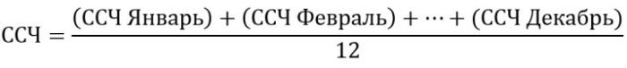 Формула подсчета среднесписочной численности рабочих